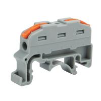 Клемма СМК 222-421D проходная 1-полюсная, с креплением на DIN-рейку (0,08-4 мм²), серая (5 шт./уп.) REXANT