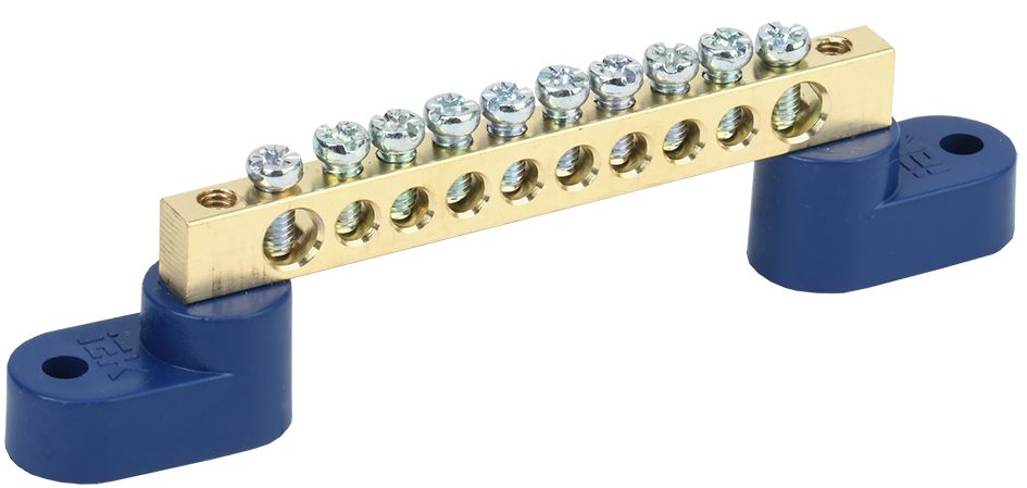 Шина N "ноль" на двух угловых изоляторах ШНИ-6х9-10-У2-С IEK