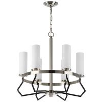 723065 Люстра FLUME 6х40W E14 ЧЕРНЫЙ МАТОВЫЙ/НИКЕЛЬ