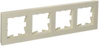 BRITE Рамка 4-местная РУ-4-Бр бежевый рифленый IEK