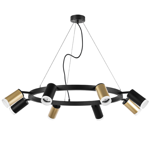 LR0184043740 Люстра RULLO 8х50W GU10 ЧЕРНЫЙ/ЗОЛОТО (571018+214440-4+214437-4+202430-8)