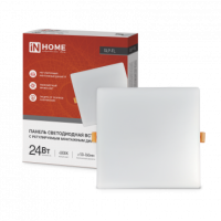 Панель сд встр безрам SLP-FL 24Вт 230В 4000К 2160Лм 170мм с рег. монтаж. 50-160мм белая IP20 IN HOME