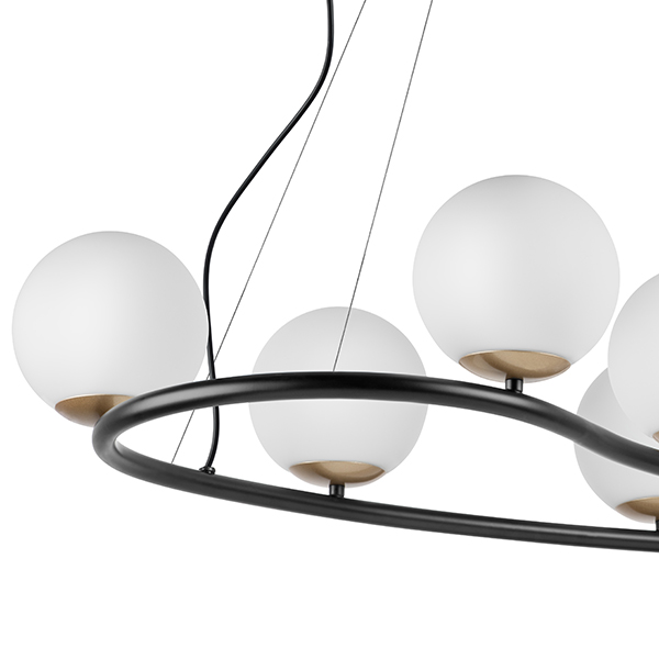 815360 Люстра CROCO 6х40W E14 ЧЕРНЫЙ МАТОВЫЙ/ЗОЛОТО