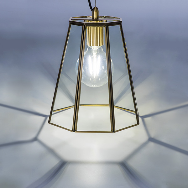 798121 Люстра GENNI 1х40W E27 ЛАТУНЬ/ПРОЗРАЧНЫЙ