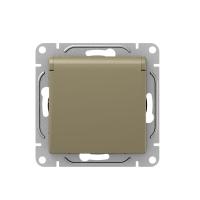 Механизм розетки, 16А, IP44, с заземлением, со шторками, c крышкой, шампань Эпика EKF