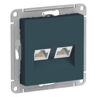 ATLASDESIGN РОЗЕТКА двойная компьютерная RJ45+RJ45, кат.5Е, механизм, ИЗУМРУД