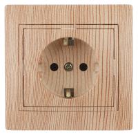 1-202-11 Intro Розетка 2P+E Schuko, 16А-250В, IP20, СУ, Plano, сосна (10/200/2000)