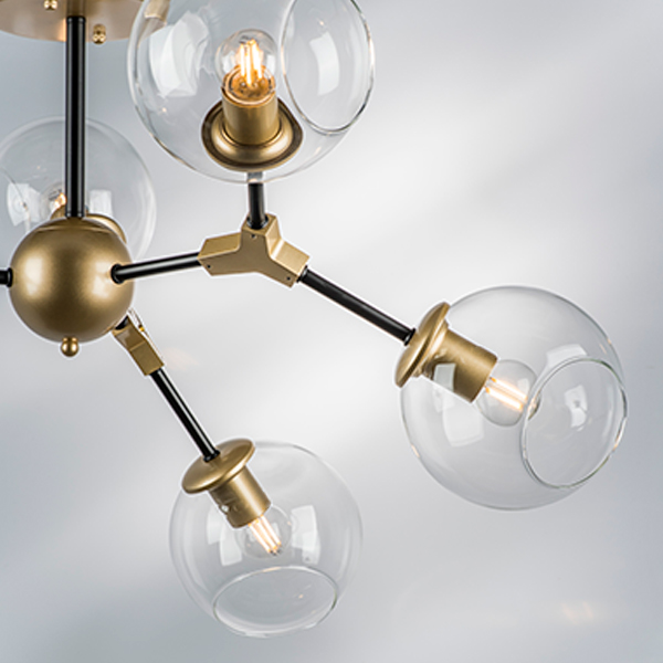 785063 Люстра BETA 6x40W E27 ЗОЛОТО/ЧЕРНЫЙ