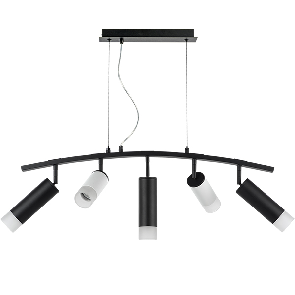 LR7353628731 Люстра RULLO 5х50W GU10 ЧЕРНЫЙ/БЕЛЫЙ (571735+214436-2+214487-3+202431-5)