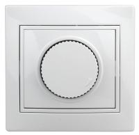 1-401-01 Intro Светорегулятор поворотный, 600Вт 230В, IP20, СУ, Plano, белый (10/200/2000)