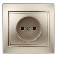 1-201-04 Intro Розетка 2P, 16А-250В, IP20, СУ, Plano, шампань (10/200/2400)