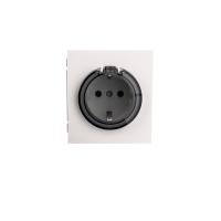 Розетка STRONG 1-ая с/з с/у, со шторками и крышкой 16А жемчуг KRANZ