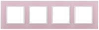 14-5104-30 ЭРА Рамка на 4 поста, стекло, Эра Elegance, розовый+бел (5/25/900)