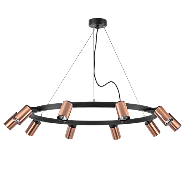 LR020300 Люстра RULLO 10х50W GU10 ЧЕРНЫЙ/МЕДЬ (571020+214430-10)