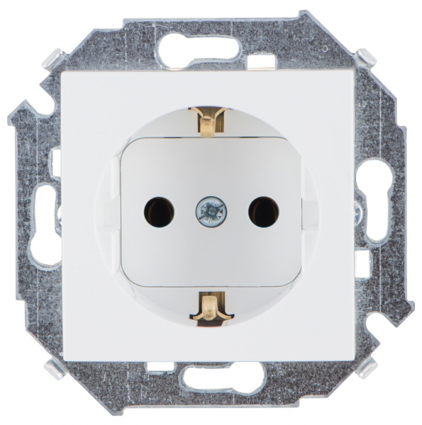 Розетка 2P+E Schuko   16А  250В  винтовой зажим  белый