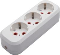 Розетка переносная разборная 3-местная с/з STEKKER, PST16-310-20, 250В, 16A, IP20, белый