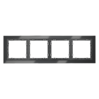 Рамка стеклянная VOLTUM S70 на 4 поста, (графит, стекло)