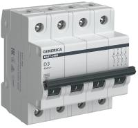 Автоматический выключатель ВА47-29М 4P 3А 4,5кА D GENERICA