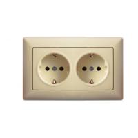 VS2812150 Розетка 2х с заземлением крем