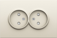 Накладка для розетки 2-й без заземления, со шторками 16A 250 В~, слоновая кость, серия S08