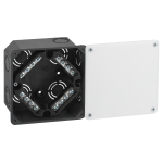 KRT-k-107-107-50  Распаячная коробка ЭРА KRT-k-107-107-50 скрытой установки черно-белая 107х107х50мм для твердых стен клеммник крышка IP20