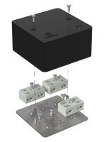 Коробка огнестойкая разветвительная для кабель-канала 40-0460-FR6.0-4-6-Р Е15-Е60 RAL9005 85х85х45 (44 шт/кор) Промрукав