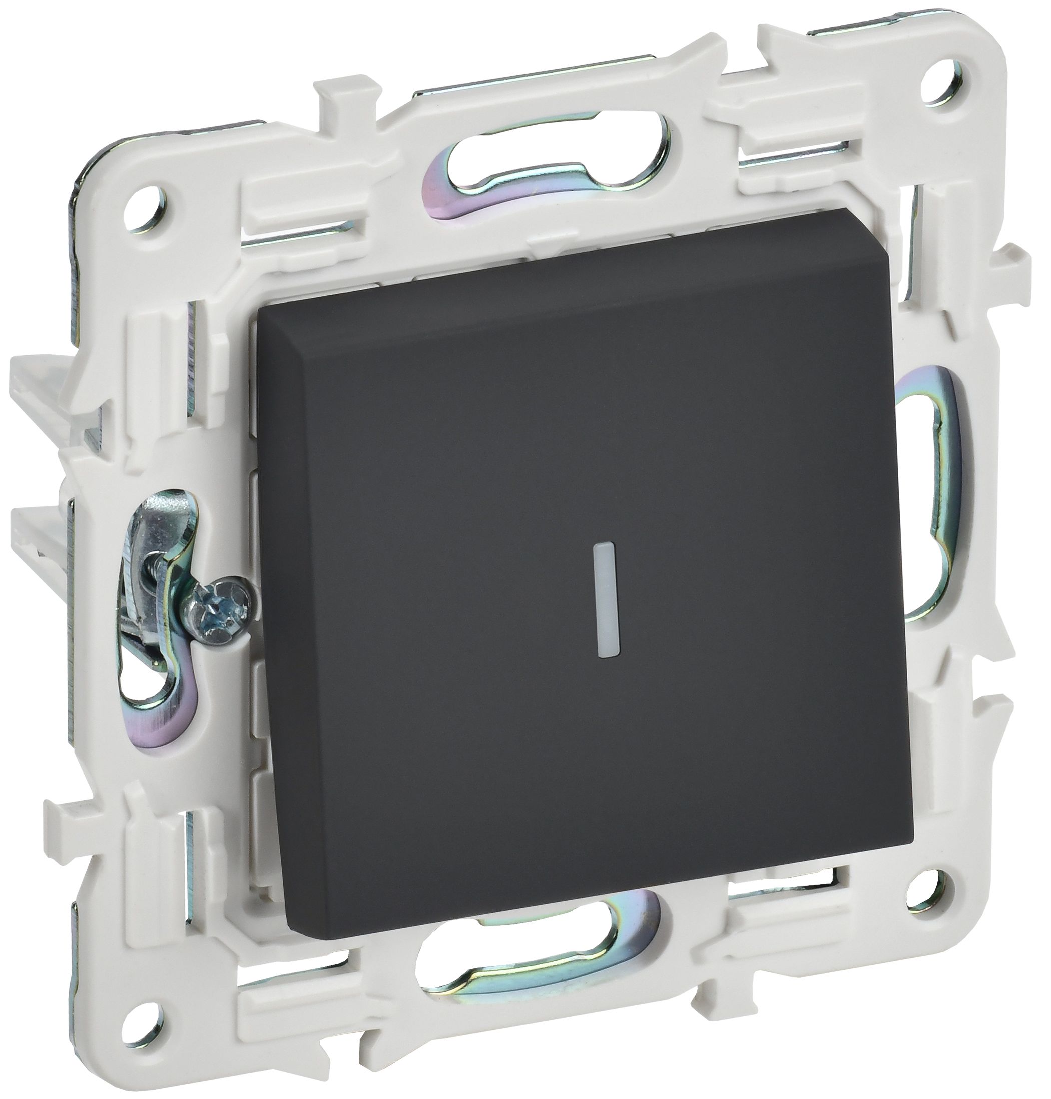 SKANDY Выключатель 1-клавишный проходной с индикацией 10А SK-V08G графит IEK