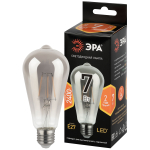 F-LED ST64-7W-824-E27 smoky  Лампа светодиодная ЭРА F-LED ST64-7W-824-E27 smoky 7Вт филамент дымчатая теплый белый свет Е27