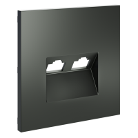 Накладка для розетки компьютерной двойной RJ45+RJ45 кат.6, S70 (титан)