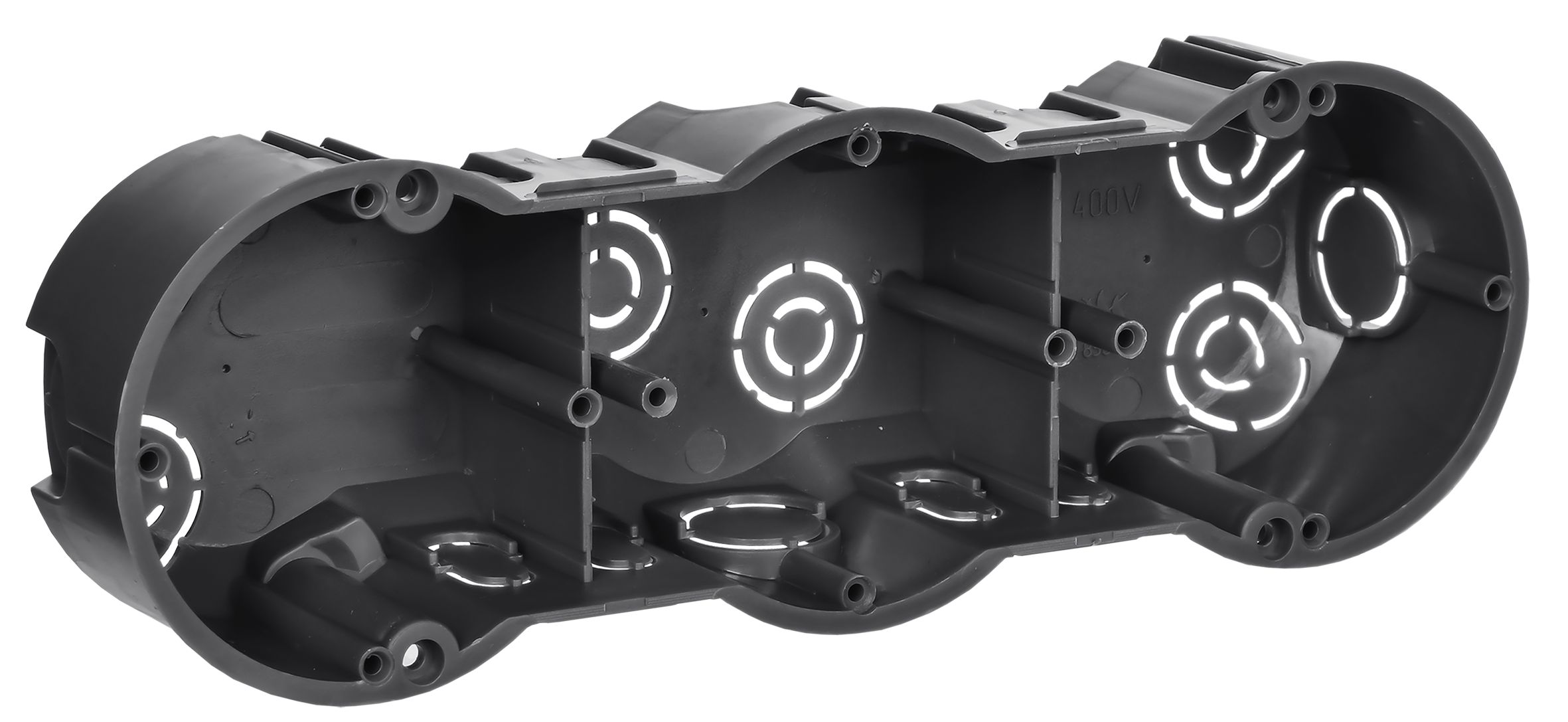 Коробка установочная КМ40009 3-х местная 212х70х45мм для твердых стен (с саморезами) IEK