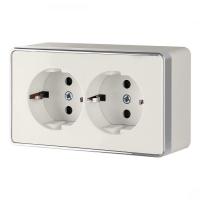 Розетка двойная с заземлением Gallant (слоновая кость) / WL15-02-03 / W5072103