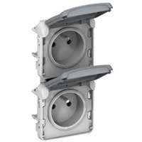Legrand Plexo Розетка 2К+З фр.ст.2п.верт.