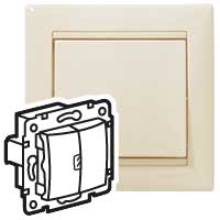 Legrand Valena Крем Выключатель 2-клавишный с индикац на 1-й клавише с нейтралью