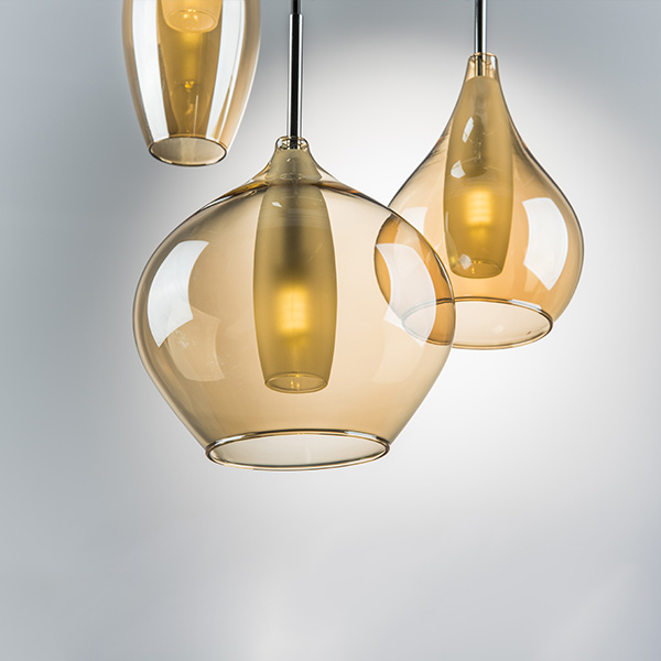 803053 Подвес PENTOLA 3х25W G9 ХРОМ/ЯНТАРЬ