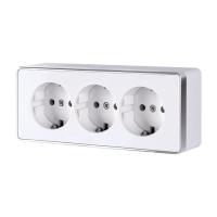 Розетка тройная с заземлением и шторками Gallant (белая) / WL15-02-05 / W5073101