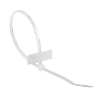 Хомут под маркер нейлоновый 200x2,5мм 100 шт, белый REXANT