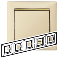 Legrand Valena Крем/Золото Рамка 5-ая горизонт.