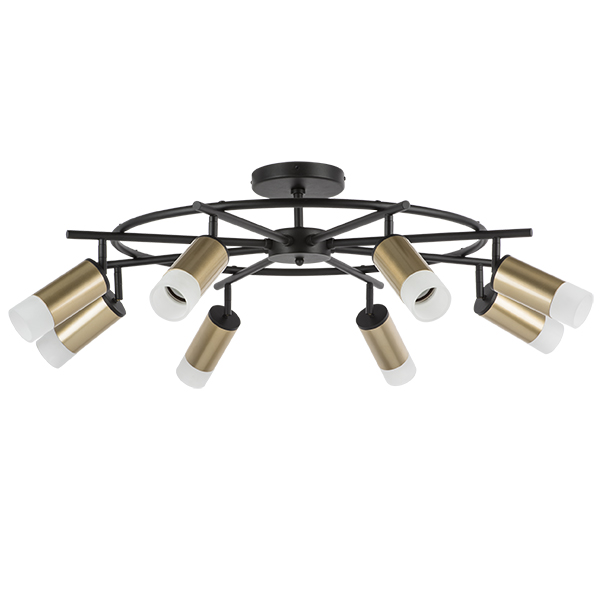 LR7184081 Люстра RULLO 8х50W GU10 ЧЕРНЫЙ/ЗОЛОТО (571718+214440-8+202431-8)