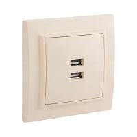 Розетка USB 2-местная СП Минск 2 1А  бежевая  EKF