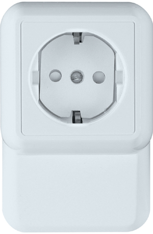 BLANCA О/У РОЗЕТКА с зазем. со шт. ПЛИНТУСН.МОНТ.ПЛ.16А 250В, БЕЛЫЙ,опт.уп.Росси