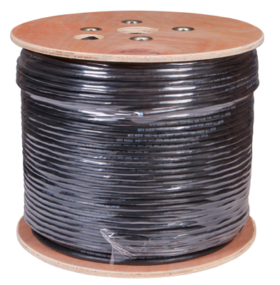Кабель витая пара F/UTP, CAT 5е, PE, 10PR, 24AWG, OUTDOOR, SOLID, черный, 305м, РФ REXANT