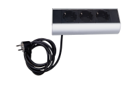 Настольный розеточный блок Ovaledesign в сборе: 3х220V, кабель 3м с вилкой