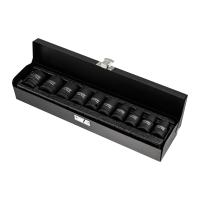 Набор шестигранных ударных торцевых головок, 1/2", 38мм, 10 предметов (10-24мм) металлический кейс KRANZ