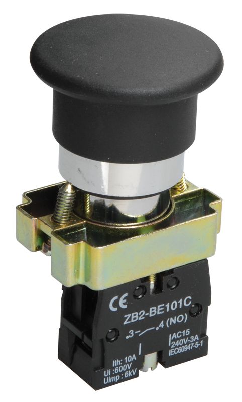 Кнопка управления LAY5-BC21 "Грибок" 1з черная IEK