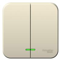 BLANCA О/У 2-клавишный ВЫКЛЮЧАТЕЛЬ (сх.5) с подс.ИЗОЛ.ПЛ,10А,250В,МОЛОЧНЫЙ