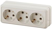 2-206-02 Intro Розетка 3х2P+E, 16А-250В, IP20, ОУ, Quadro, сл.кость (7/140/1680)