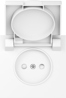 Накладка для розетки без заземления, с крышкой, 16A 250 В~, глянцевый белый, серия S08