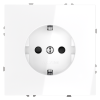 Розетка встраиваемая VOLTUM S70 с заземлением и защитными шторками, 16А, (белый глянцевый)