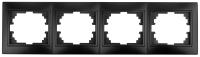 Рамка для розеток и выключателей Intro Plano 1-504-05 на 4 поста горизонтальная, СУ, антрацит