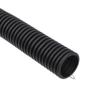 Труба гофрированная из ПНД, с зондом, черная, Ø25мм (бухта 50 м/уп) REXANT